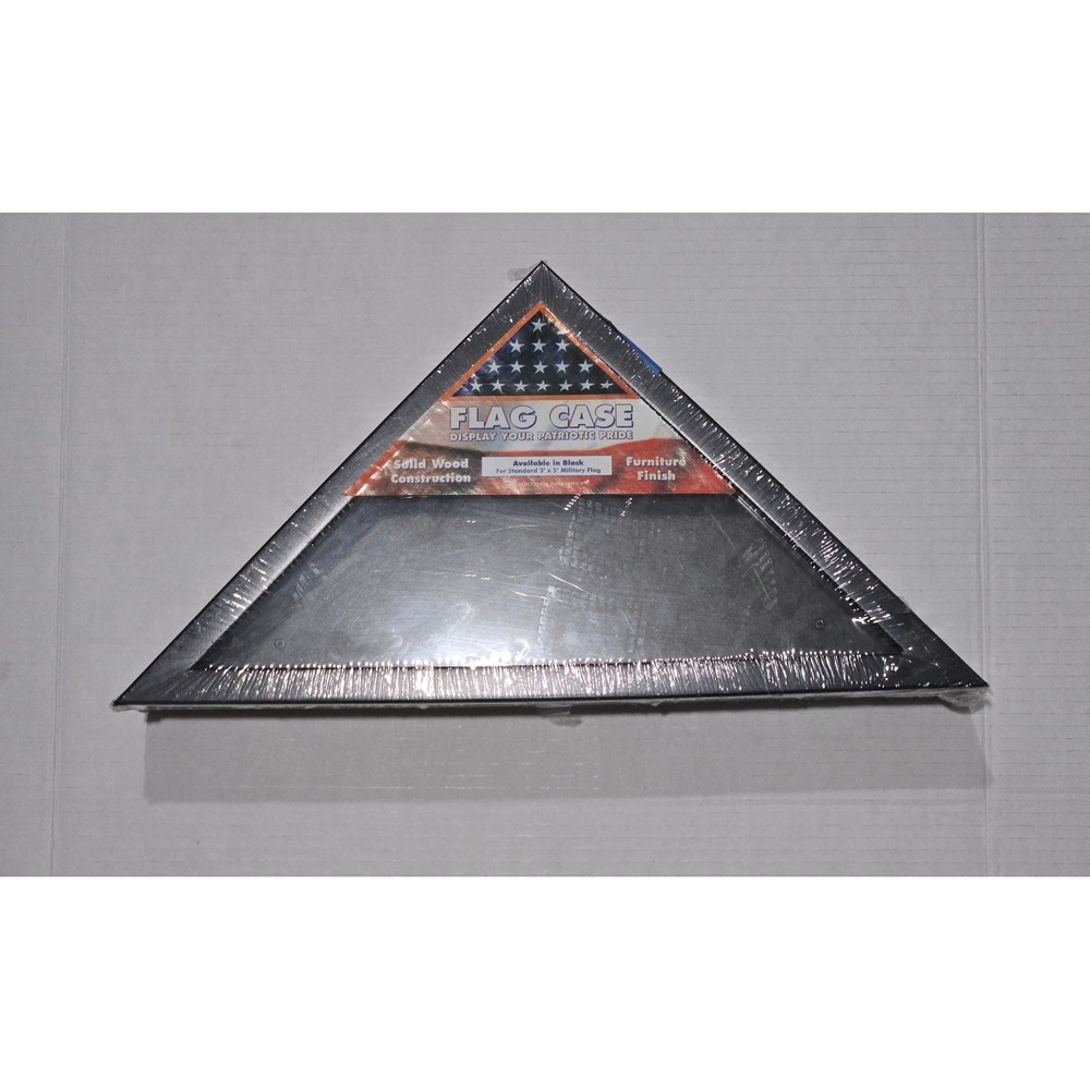 Solid Black Wood 3" X 5"‎ American Flag Case Display Your Patriot Pride